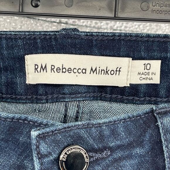 Rebecca Minkoff Dark Wash Studded Skinny Jeans Women’s Size 10 Mid Rise - Picture 9 of 16